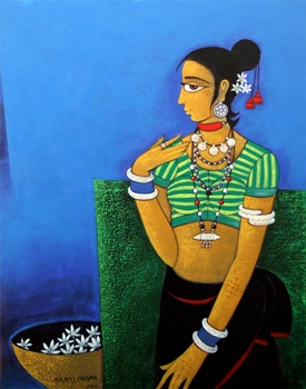 Pratiksha, Painting by Gajraj Chavan, Acrylic on Canvas, 30 X 40 inches
