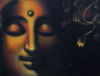 Buddha, Painting by Nilesh Pawar, Acrylic on Canvas, 36 X 48 inches