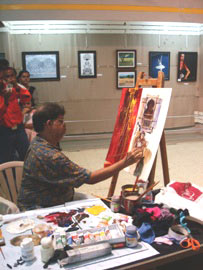 Demonstration of Acrylic painting by Suhas Bahulkar