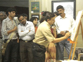 Demonstration of Watercolour painting by Ravi Deo