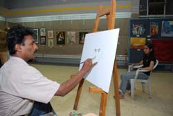 Demonstration of Painting by Sanjay Shelar & Khilchand Chaudhary