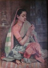 Maratha Lady, Oil on Canvas, 19 inches x 15 inches, by Abalal Rahiman
