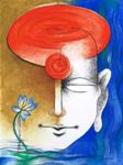 Dhyanastha 2, Painting by Amit Dutt, Pastel on Paper, 30 x 40 inches