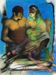 Dhyanastha 3,Painting by Amit Dutt, Pastel on Paper, 30 x 40 inches