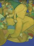 In Blue Space,Painting by Neeraj Goswami