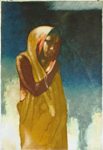 Lady in Yellow, Figurative, Painting by Shankar Kendale