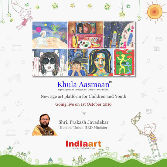 Going live on 1st October 2016 - Khula Aasmaan - new age art platform for children and youth
