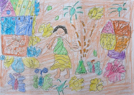Painting by Child Artist Anushka Kambale, Pune from a school supported by Akanksha Foundation
