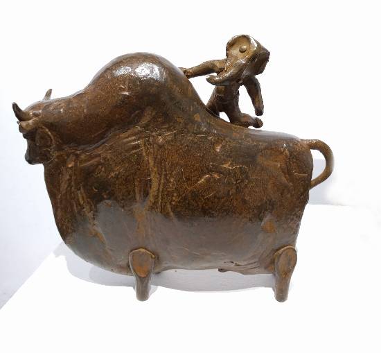 Sculpture by Tanmay Banerjee has been booked at Indiaart Gallery, Pune - Ganesha and Nandi - I