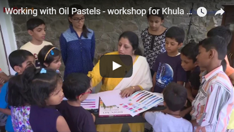 Workshop for Khula Aasmaan by Chitra Vaidya - Working with Oil Pastels