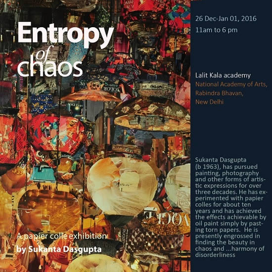 Invitation - Entropy of chaos Paper Collage Art Exhibition by Sukanta Dasgupta