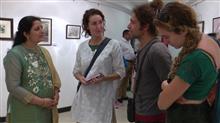 Chitra vaidya with the visitors at the gallery