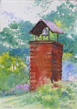 Church Bell, Painting by Chitra Vaidya, Watercolour on Paper, 14 x 10  inches