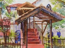 St. Peters School, Panchgani - II, Painting by Chitra Vaidya, Watercolour on Paper, 10 x 14  inches