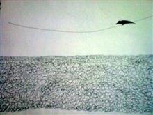 Lonely, painting by Prakash Bal Joshi, Ink On Archival Handmade Paper, 18 x 12 inches