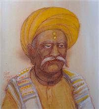 Untitled - 50, Painting by Natubhai Mistry, Watercolour on Paper, 11 x 10 inches