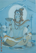Shiva, painting by Natu Mistry