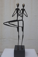 Yoga - 10, Sculpture by Bhushan Pathare, Brass and Aluminium, 25 x 11.5 x 3 inches
