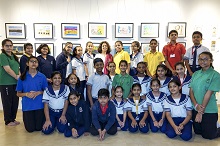 Art teacher Swati Kunte with her students from Mansukhbhai Kothari National School, Pune 