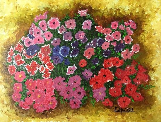 Bunch of Flowers, painting by Pushpa Sharma