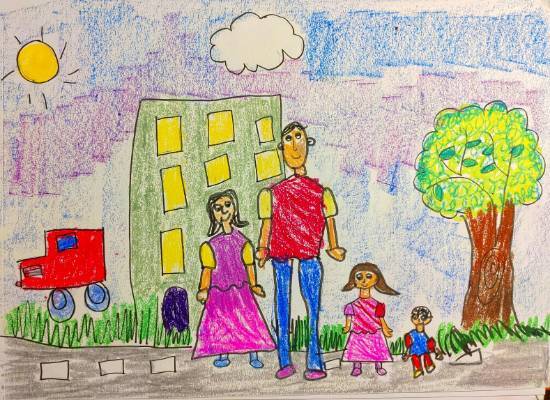 Painting  by Ishani Doshi - Happy Family