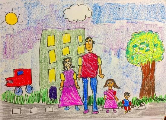 Happy Family, painting by Ishani Doshi