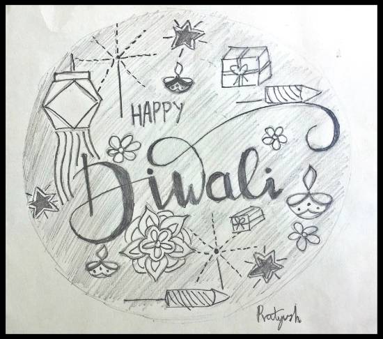 Painting  by Pratyush Kuldeepsinh Jagtap - Diwali greetings
