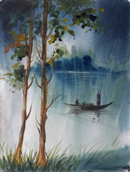 Song of river, painting by Aditi Prakash Patil