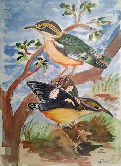 Birds and Animals - 2, painting by Pratibha Kelkar