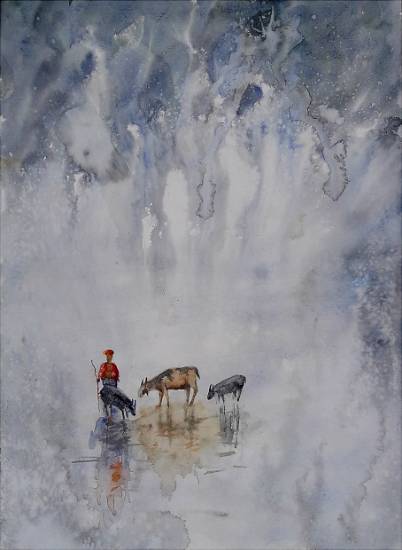 Painting  by Sneha Shinde - Rural Life - 1