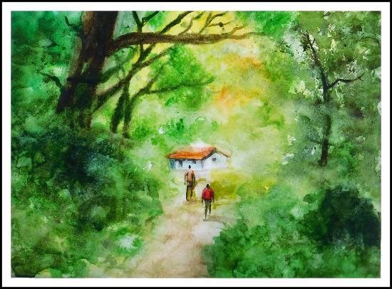 Into the Forest, painting by Sneha Shinde