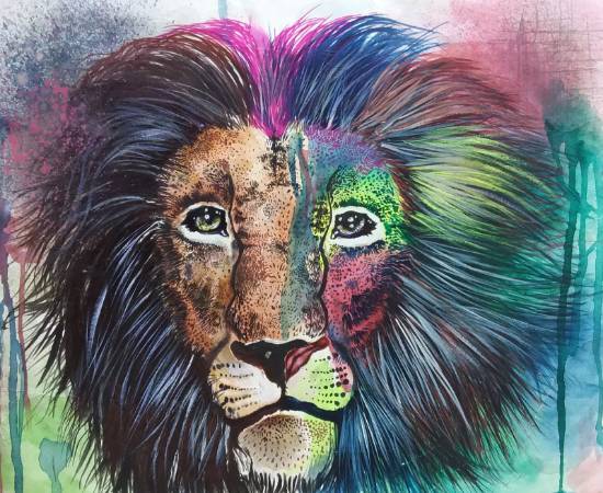 Painting  by Tanuj Samaddar - Leo the king