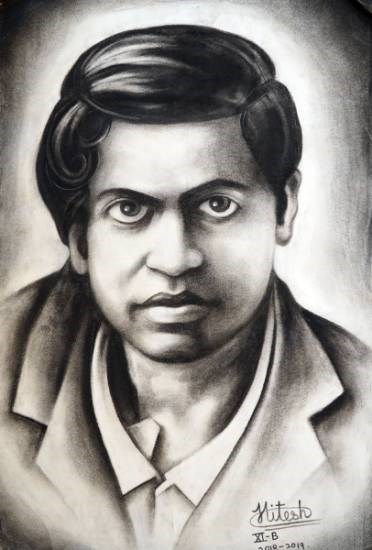 Srinivasa Ramanujan, painting by Hitesh Dahiya