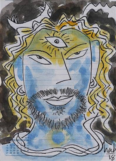 Shiva the transcendence, painting by Shahraj M