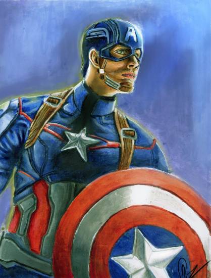 Painting  by Deepak Kumar EP - Captain America