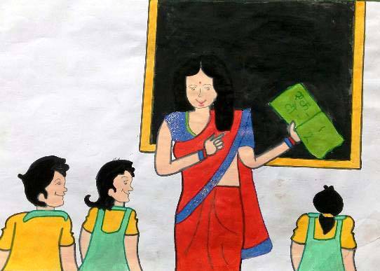Painting  by Seema Singh - My Favourite Teacher
