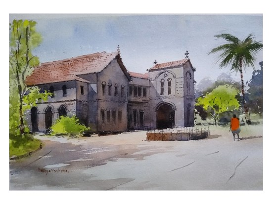 Fergusson College, Pune, painting by Aditya Ponkshe