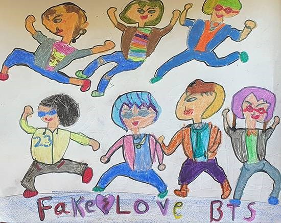 BTS Boys, painting by Mehak Borse