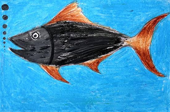 Painting  by Ashish Kharpade - Black Fish