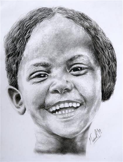 Painting  by Mainak Deb - Smile in her beauty