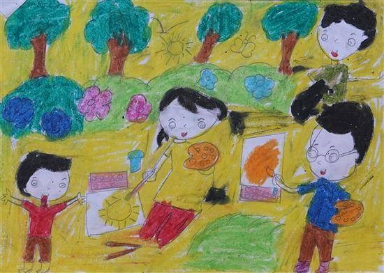 Drawing activity by Children, painting by Sanika Shantaram Padavi