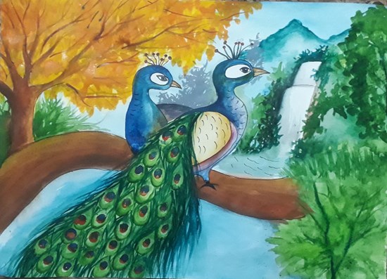 Dreamy Duo, painting by Nishtha Sharma