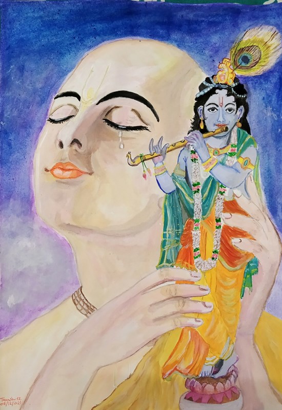 Hare Rama Hare Krishna, painting by Tanushree Bhattacharya