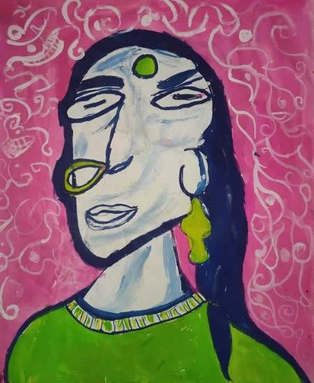 Portrait of my Mom, painting by Shailee Sanghavi