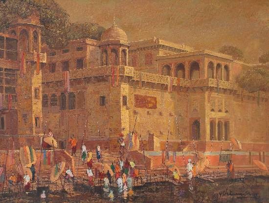 Banaras - 32, painting by Yashwant Shirwadkar