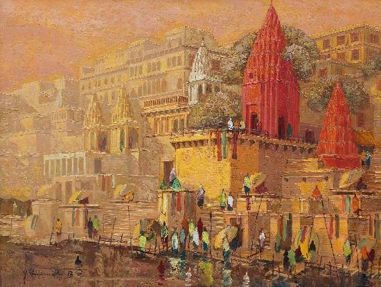 Banaras - 25, painting by Yashwant Shirwadkar