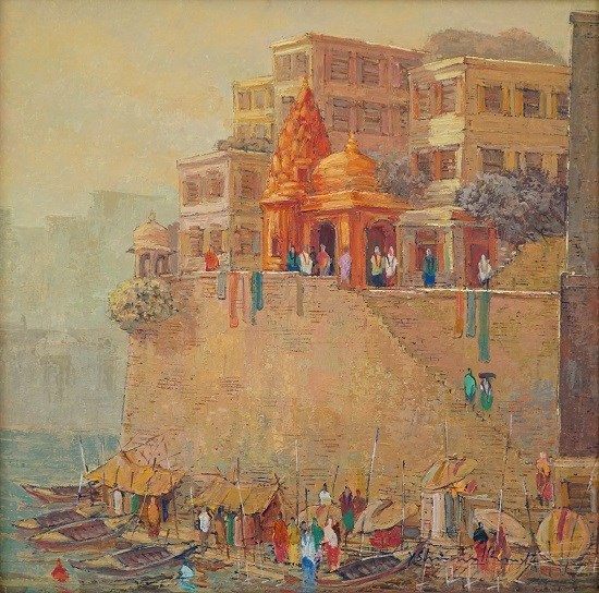 Banaras - 16, painting by Yashwant Shirwadkar