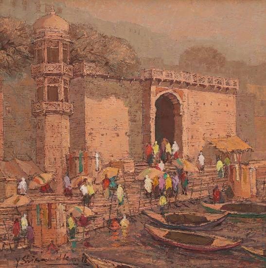 Banaras - 3, painting by Yashwant Shirwadkar