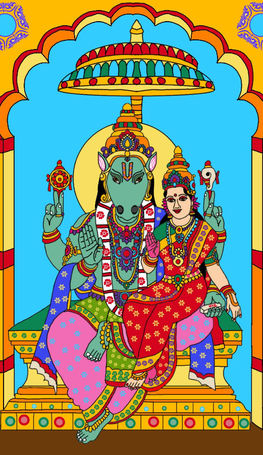 Limited Edition Print  by Harshit Pustake - Lord lakshmi haygriv