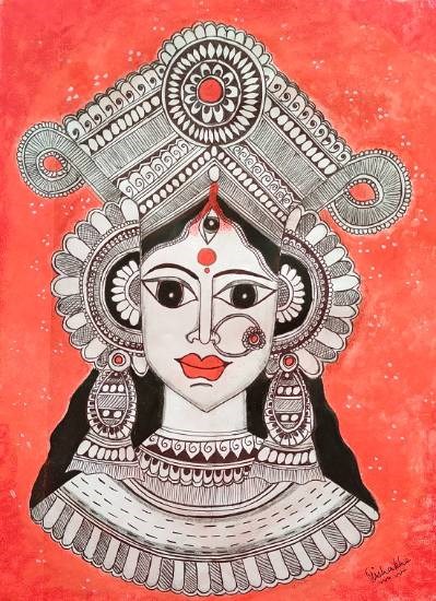 Durgaa -the ultimate power, painting by Vishaka Chaprana